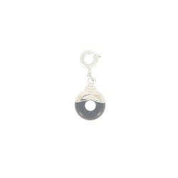 Charms Onyx Cercle Argenté