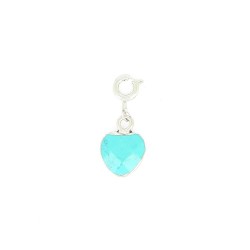 Charms Turquoise Cœur Argenté