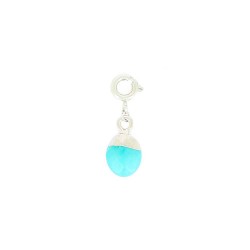 Charms Turquoise Rond Argenté