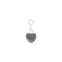 Charms Onyx Cœur Argenté