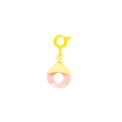 Charms Ambre Rose Cercle Doré