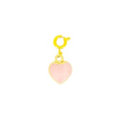 Charms Ambre Rose Cœur Doré