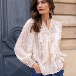 Blouse en dentelle col...