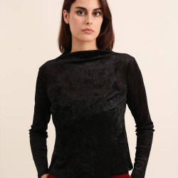 Pull en velours col montant