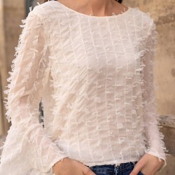 Blouse en dentelle manches...