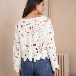 Pull en maille structuré blanc