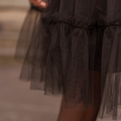 Robe Iris en tulle uni noire