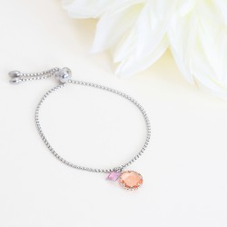 Bracelet Islande Rose Argenté